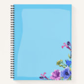 Hübsches türkisfarbenes florales Notebook - Spiral Notizblock (Vorderseite)