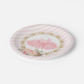 Hübsches Tutu-Ballerina-Rosa-Goldballett Pappteller (Schrägansicht)