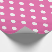 Hübsches Umschlagpapier: rosa, weiße Polka-Punkte Geschenkpapier (Ecke)