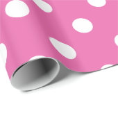 Hübsches Umschlagpapier: rosa, weiße Polka-Punkte Geschenkpapier (Rolleneckpunkt)