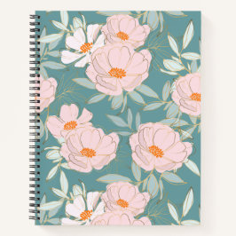 Hübsches und hübsches botanisches Muster blau Notizblock