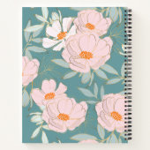 Hübsches und hübsches botanisches Muster blau Notizblock (Rückseite)