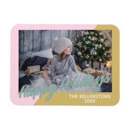 Hübsches und modernes geometrisches Happy Holidays Magnet