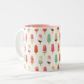 Hübsches und niedliches Eis-Muster Zweifarbige Tasse (Vorderseite Links)