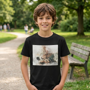 Hübsches und süßes Kätzchen schlafend Aquarell T-Shirt