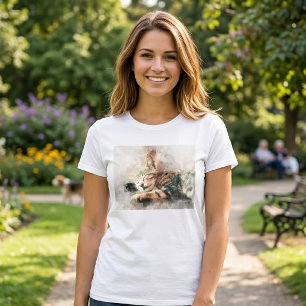 Hübsches und süßes Kätzchen schlafend Aquarell T-Shirt