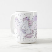 Hübsches Unicornduo u. Sleigh Kaffeetasse (Vorderseite Links)