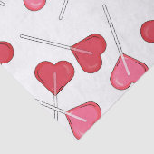 Hübsches Valentine Rotes Herz | Lollipop Muster Seidenpapier (Detail)