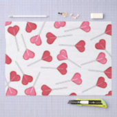 Hübsches Valentine Rotes Herz | Lollipop Muster Seidenpapier (Handwerk)