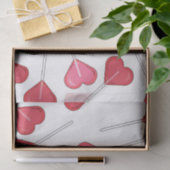 Hübsches Valentine Rotes Herz | Lollipop Muster Seidenpapier (Geschenk)