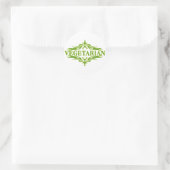 Hübsches Vegetarisches Design Runder Aufkleber (Tasche)