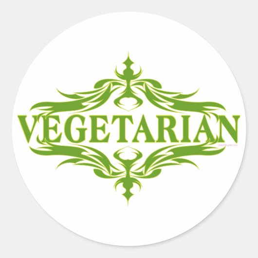 Hübsches Vegetarisches Design Runder Aufkleber (Vorderseite)
