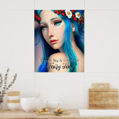 Hübsches verzaubertes Mädchen mit Blume | Fairy Ta Poster (Küche)