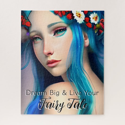 Hübsches verzaubertes Mädchen mit Blume | Fairy Ta Puzzle (Vertikal)