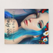 Hübsches verzaubertes Mädchen mit Blume | Fairy Ta Puzzle (Horizontal)