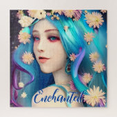 Hübsches verzaubertes Mädchen mit Personalisierten Puzzle (Vertikal)