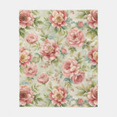 Hübsches Vintag Inspiriert rosa Blumenmuster Fleecedecke (Vorderseite)