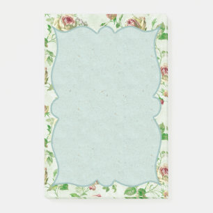 Hübsches vintage Blumenmuster rosa Rosen Post-it Klebezettel