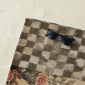 Hübsches Vintage-Hahn- und Blumenmuster  Strandtuch (Beispiel)