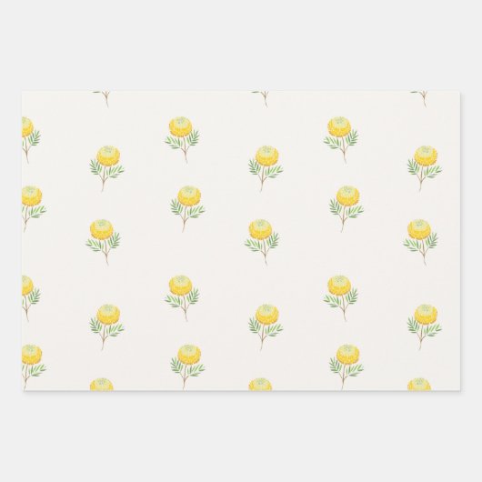 Hübsches Vintages Blumengeschenk Wrap Set Geschenkpapier Set (Vorderseite)