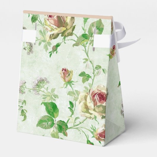 Hübsches Vintages Blumenmuster Rosen Geschenkschachtel (Rückseite)