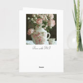 Hübsches Vintages chinesisches Teekessel und Rose  Karte (Rückseite)