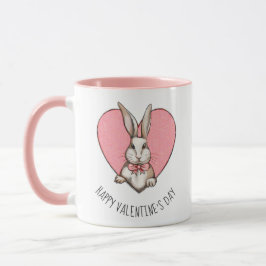 Hübsches Vintages Kaninchenherz - Valentinstag Tasse