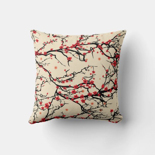 Hübsches Vintages Kirschblossom Kissen (Rückseite)