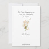 Hübsches Vintages Mädchen mit OsterBlume Feiertagskarte (Rückseite)