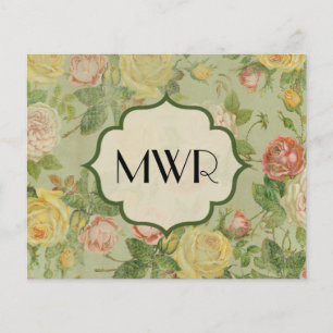 Hübsches Vintages Muster Mit Monogramm Blume Flyer