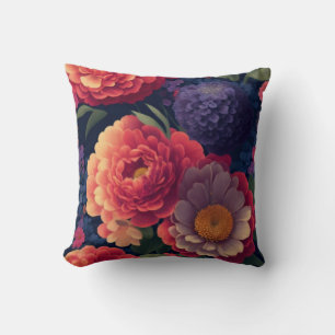 Hübsches Vintages Orange lila mum peoral Kissen