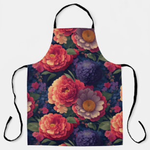 Hübsches Vintages Orange lila mum peoral Schürze