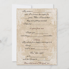 Hübsches Vintages Paper WhiteLace Advice-Kommentar Einladung