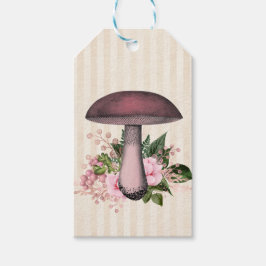 Hübsches Vintages Pilz und Blumenmuster nach Maß Geschenkanhänger