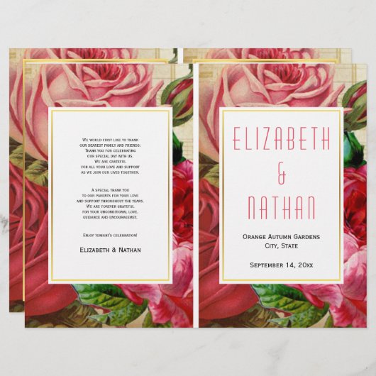 Hübsches Vintages Rosenfest (Vorne/Hinten)