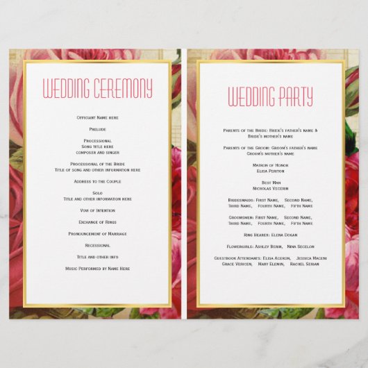 Hübsches Vintages Rosenfest (Rückseite)