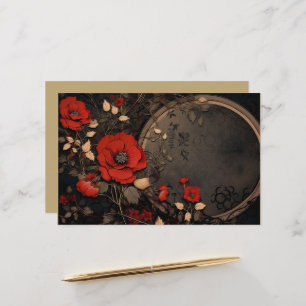 Hübsches Vintages Rot- und Schwarz-Blumen-Papier