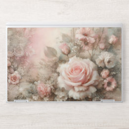 Hübsches Vintages Shabby Chic Pastell Rosa Rose HP Laptop-Aufkleber