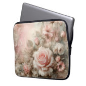 Hübsches Vintages Shabby Chic Pastell Rosa Rose Laptopschutzhülle (Vorderseite Links)