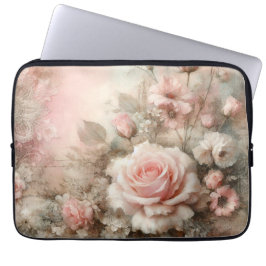 Hübsches Vintages Shabby Chic Pastell Rosa Rose Laptopschutzhülle