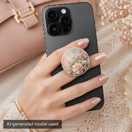 Hübsches Vintages Shabby Chic Pastell Rosa Rose PopSocket