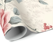 Hübsches Vintages Shabby Chic Weihnachts-Blumenpap Geschenkpapier (Rolleneckpunkt)