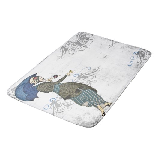 Hübsches Vintages steampunk cosplay Badematte (Schrägansicht)