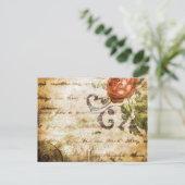 Hübsches Vintages Viktorianisches Sepia-Rose Postkarte (Stehend Vorderseite)
