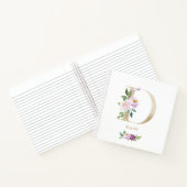 Hübsches Violett-Blütengoldfolie Letter D Monogram Notizblock (Innenseite)