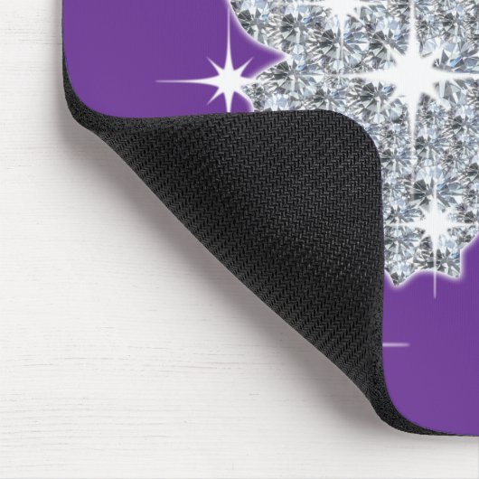 Hübsches Violett Lila Imitate Diamant Blutterfly Mousepad (Ecke)