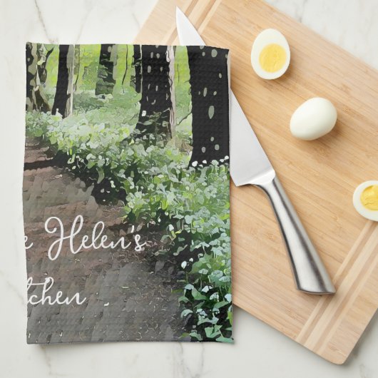 Hübsches Wald Personalisiert Geschirrtuch (Viertel Falte)