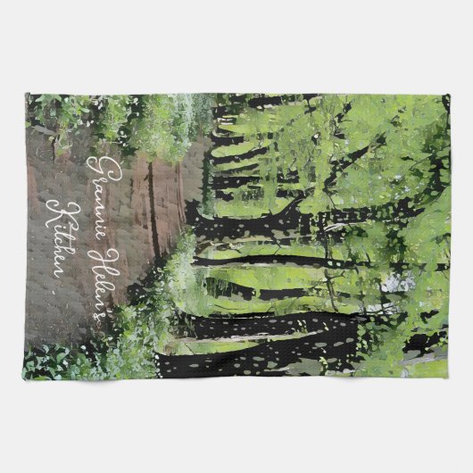 Hübsches Wald Personalisiert Geschirrtuch (Horizontal)