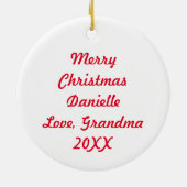 Hübsches Wasserfarben-Anime-Girl und Fox Weihnacht Keramik Ornament (Hinten)