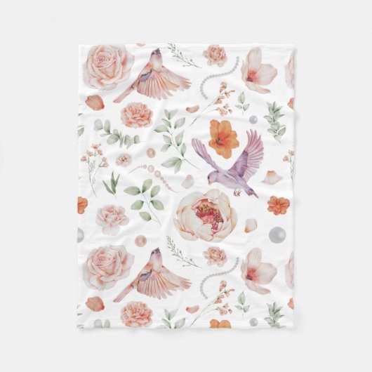 Hübsches Wasserfarben-Hummingvogelmuster Fleecedecke (Vorderseite)